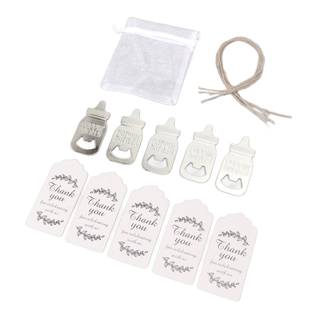 24 Set Baby Bottle Opener Zinc Alloy Cute Baby Bottle Shaped Bottle Opener Baby Shower Return Gift