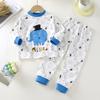 Kids Cotton Thermal Underwear Set Boys Girls Autumn Pajamas Home Wear Long Sleeve Top And Pants Baby Warm Base Layer
