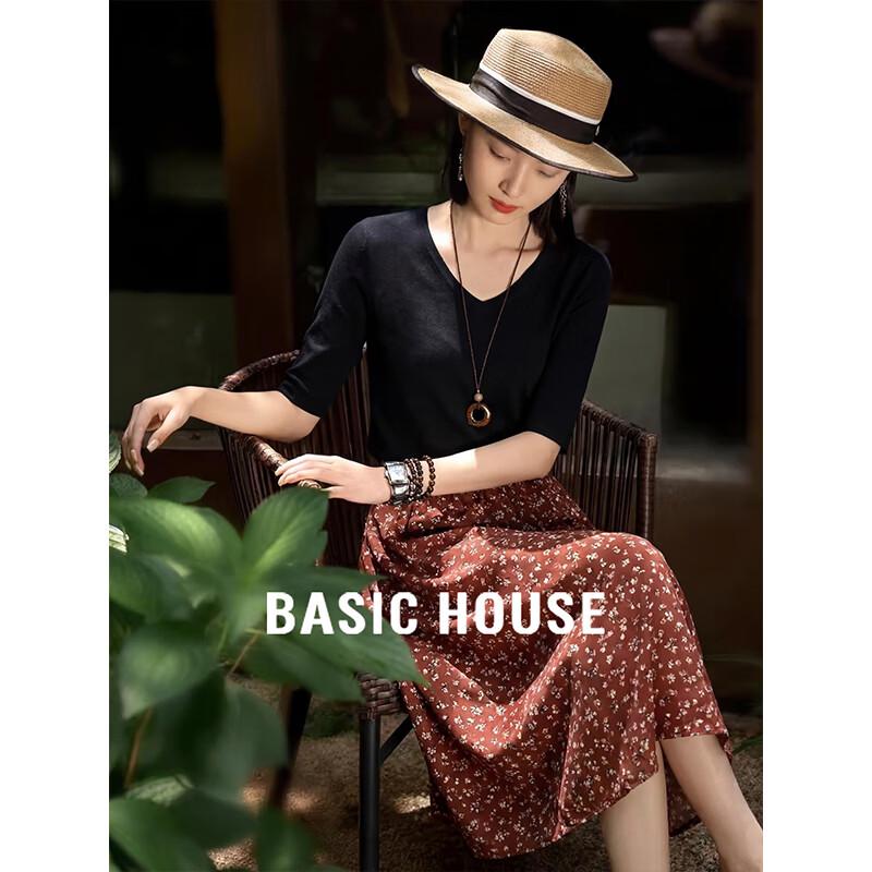 

Basic House Women s V-Neck Short Sleeve T-Shirt XL