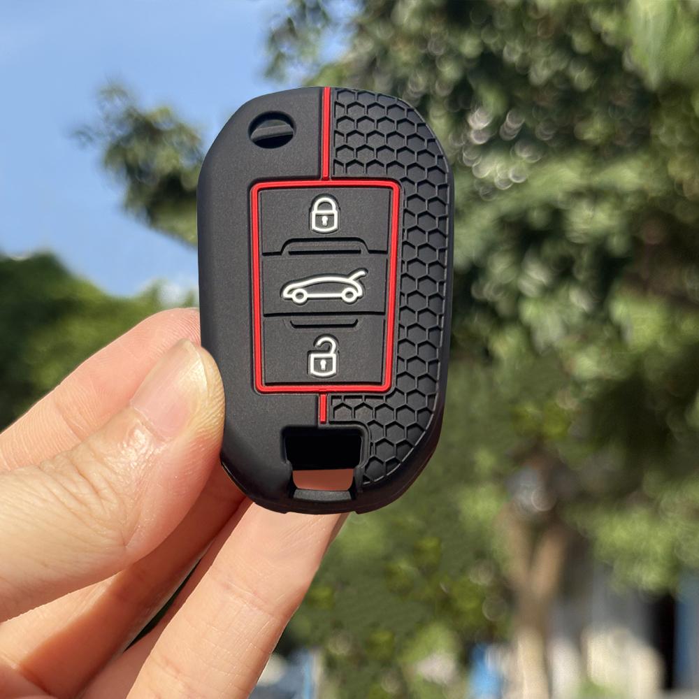 Soft Key Case For Opel Corsa F Grandland X For Citroen C2 C5 C4 Cactus C8 C3 For Peugeot 208 2008 508 408 308 3008 Car Key Caps