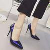 Άνοιξη 2019 10cm nude μυτερές ψηλοτάκουνες stiletto γυναικεία μονά παπούτσια μαύρο μεσαίο τακούνι ανοιχτό στόμα παπούτσια εργασίας κόκκινα παπούτσια γάμου
