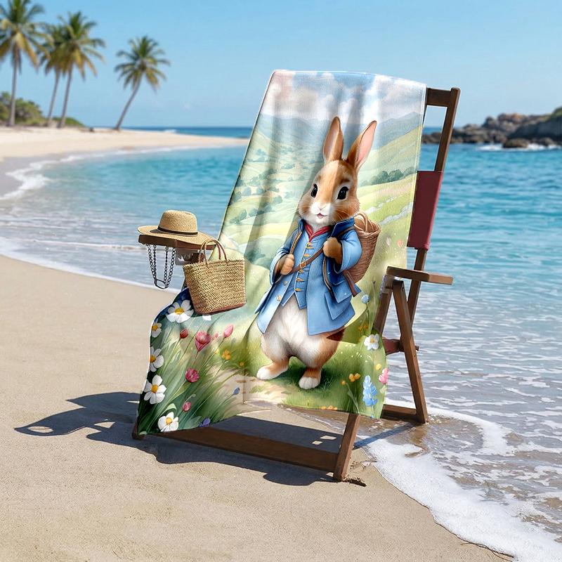 Peter Rabbit Fashion Beach Towel: Ideal for Summer Adventures Soft, Absorbent and Quick Drying Suitable for Swimming and Bathing