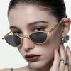 Foldable metal glasses, oval rhinestone-embellished sunglasses—ideal for outdoor travel and street-style looks.