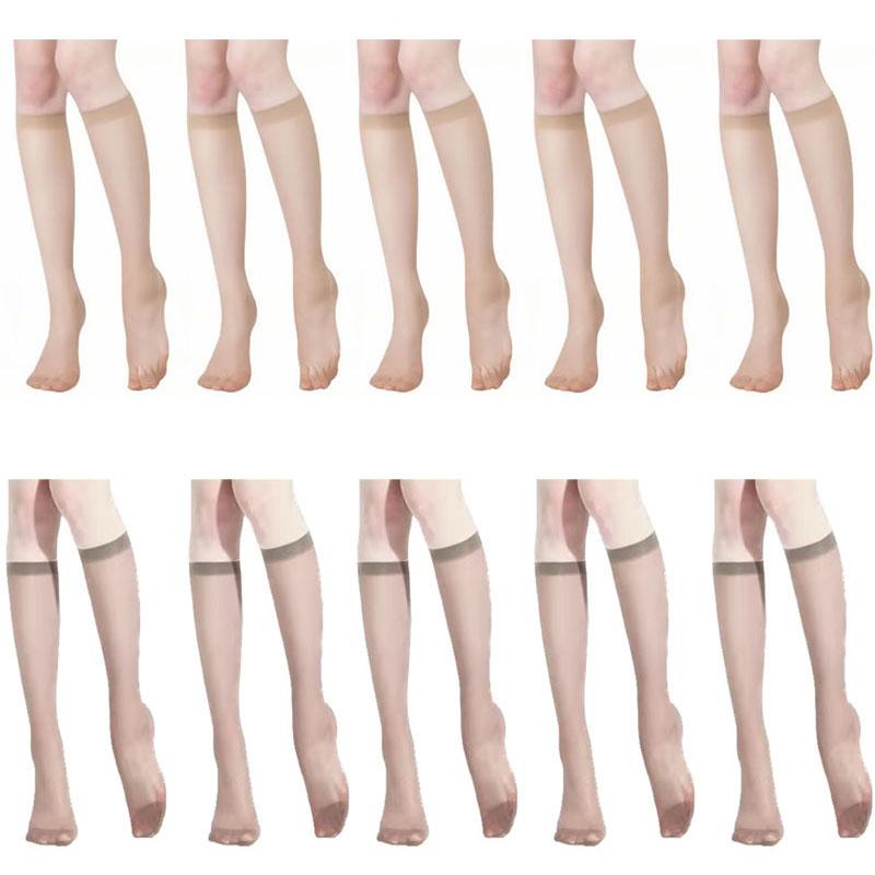 510Pairs Women Ultra-Thin Nylon Stockings Transparent Elasticity Ladies Knee Socks Summer Long Socks For Girls Stocking