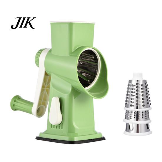 Food Prep Tool for Salads Rotary Cheese Grater with 3 Interchangeable Blades Multi-Function Manual Vegetable Salad Cutter And Shredder Slicer