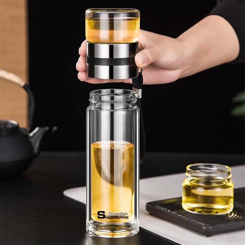 Shuang Han SH-5916 Double-Layer Tea Infuser Glass Bottle