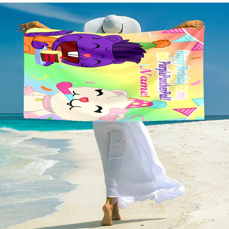 Personalized customized proof beach towel with Happy Tree Friends pattern - soft, absorbent,quick-drying,perfect swimming,camping&bathing