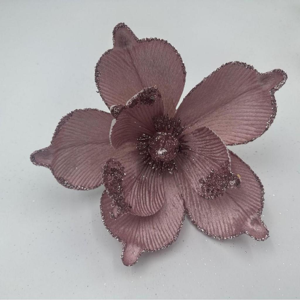 Glittering Gold Sequin Christmas Flower Tree Ornament