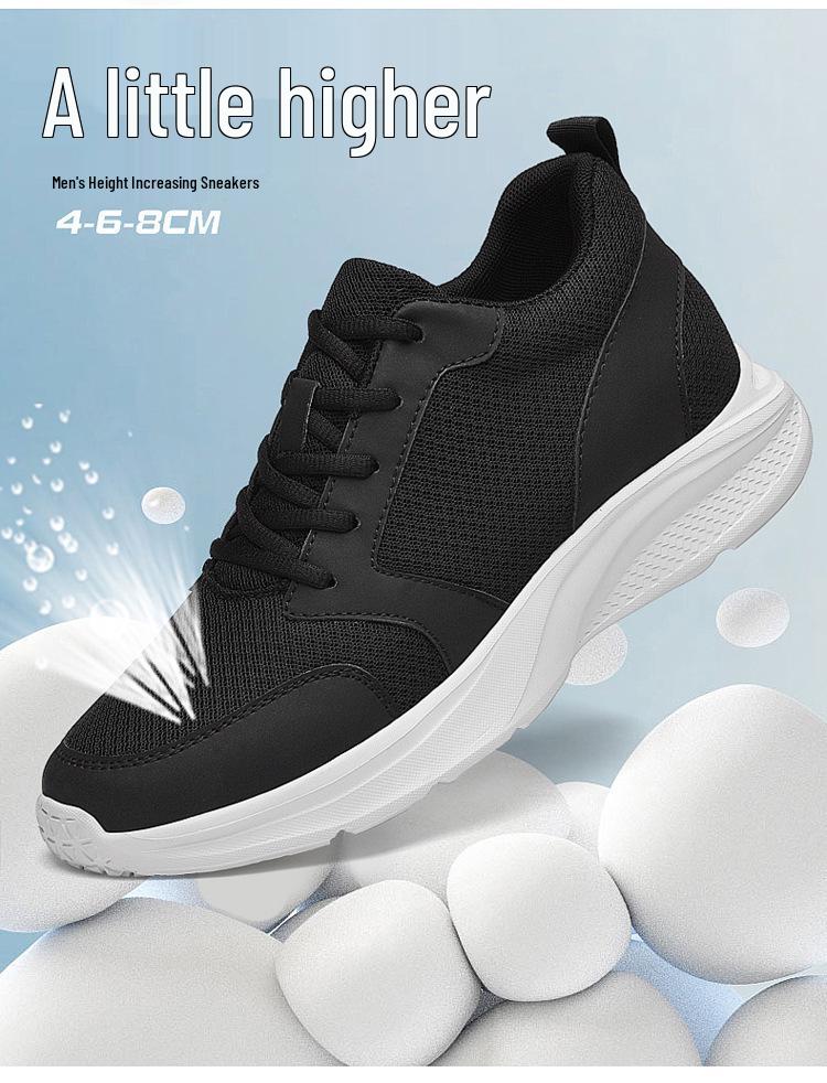 Men's Invisible Height-Increasing Shoes: 8cm, 10cm New Trendy Summer Breathable Thick Bottom Sports Shoes