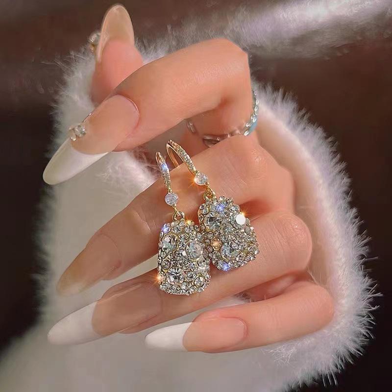 Zircon Square Pendientes Earring for Women Stainless Steel Gold Color Piercing Earring 2024 Trend Jewelry Accesorios Mujer