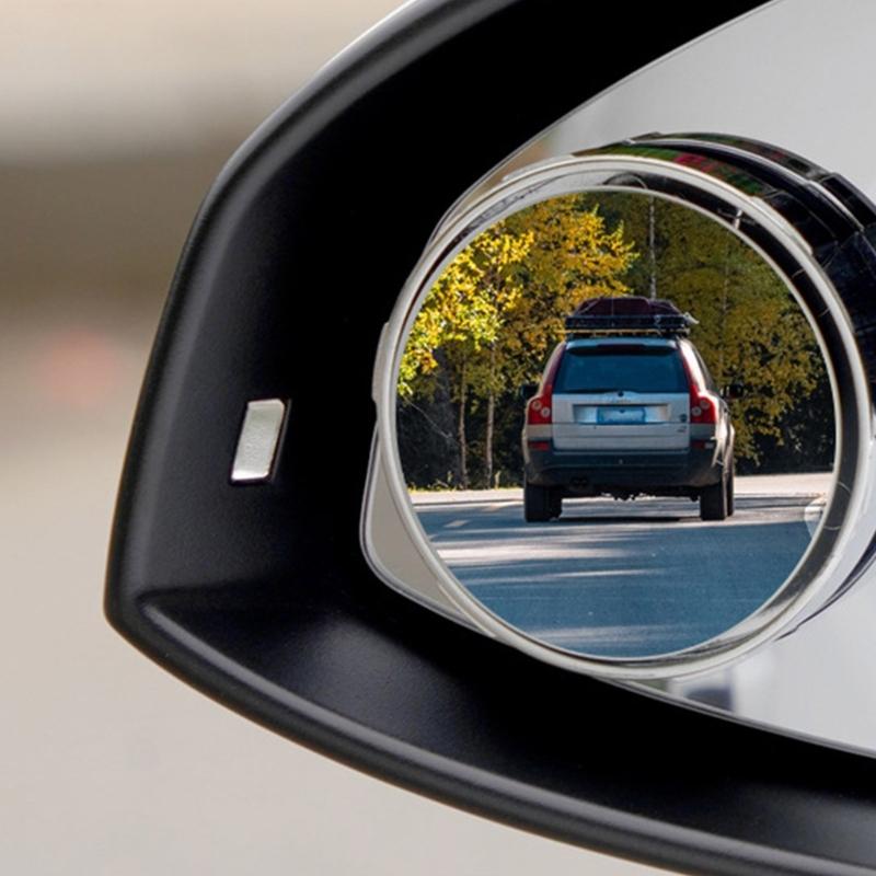 2pcs Suction Cup Type Blind Spots Mirrors 2inch Round Glass Convex Mirror Side Rear View Mirror for Car SUV Automotive