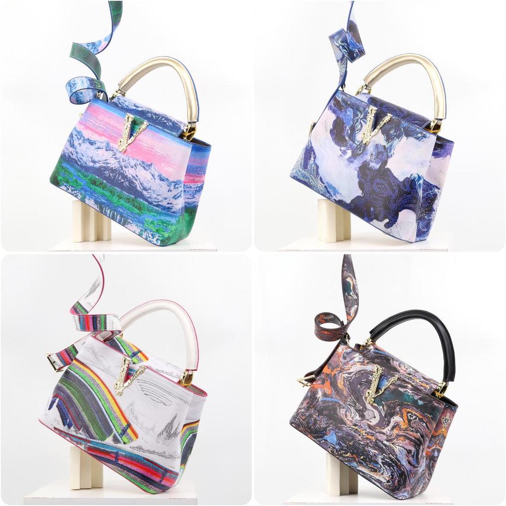 Women's Cross-Border Printed Handbag - European and American Style