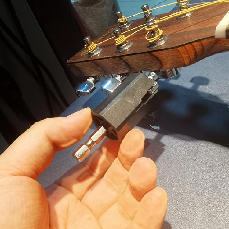 Gitarrenbohrer-Stecker Gitarrensaiten-Wicklerkopf Sechskant-Wickler Bohrer-Stecker-Werkzeug