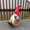 Garden Gnome Figurine Resin Drinking Coffee Gnome Sculpture Outdoor Gnome Statue for Indoor Terrace Garden Decoration