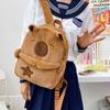Animal Cartoon Capybara Plush Backpack Large Capacity Capybara Plush Bag  Couple