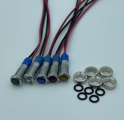 5 Pack Waterproof LED Indicator Bulbs | 5 Universal Colors | 6mm DC12-24V |