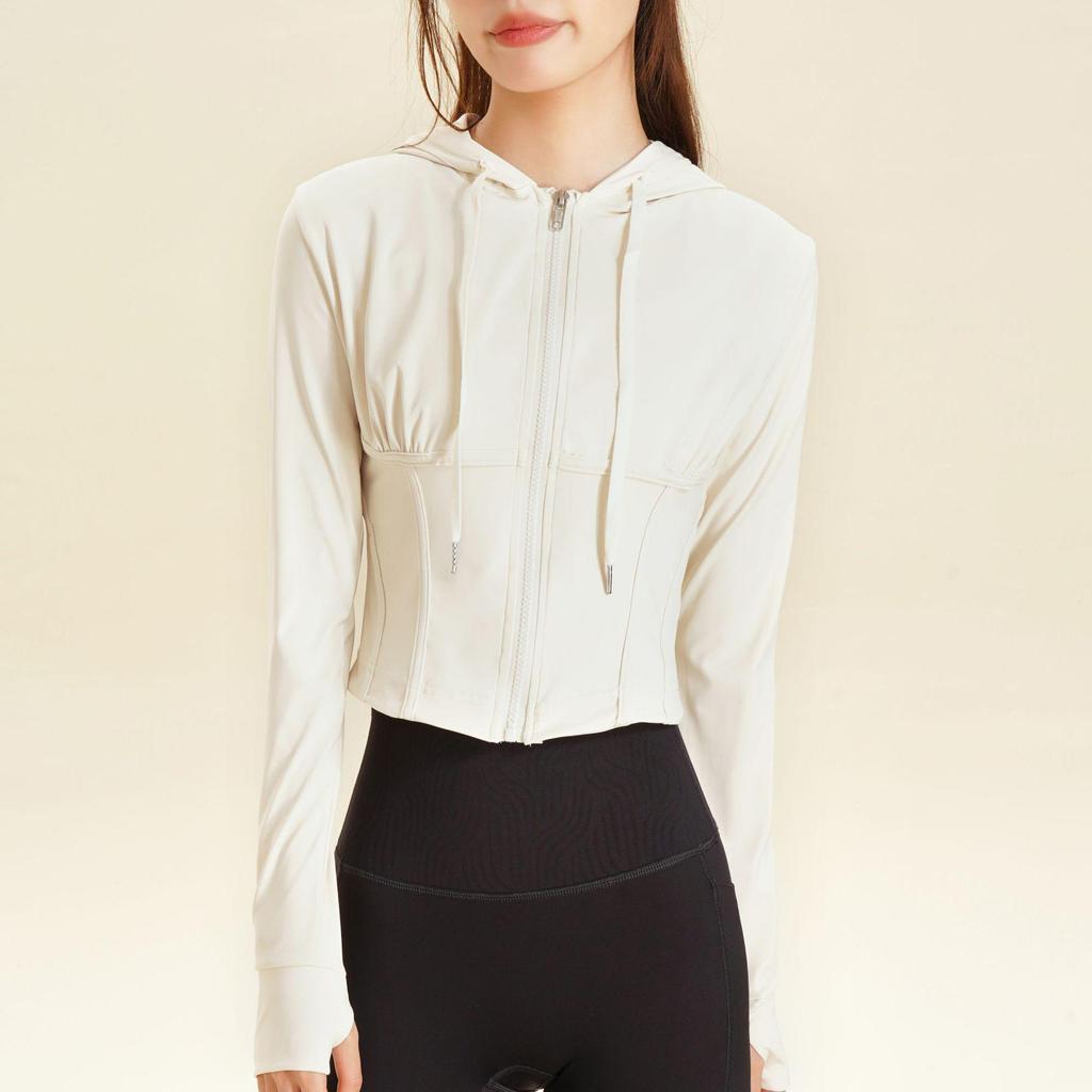 Lulu 2025 Slim Fit Fishbone Zipper Hoodie – Autumn/Winter Sports Yoga Jacket