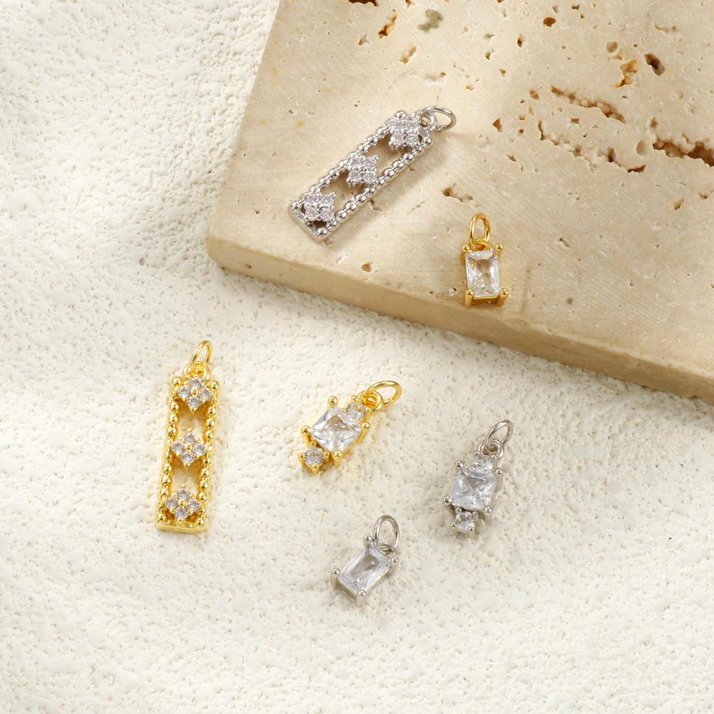 2 PCs Brass & Cubic Zirconia Charms Gold Plated Silver Plated Pendants For DIY Necklace Bracelet Jewelry Making Findings