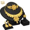 24K Gold Plated Arab Women's Bridal Necklace Earrings Ring Bracelet Indian Women's Jewelry Set 2026