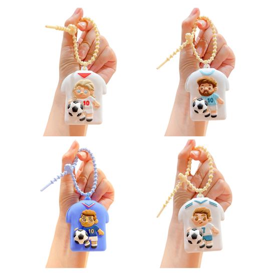 1/4Pcs Football Jersey Squeeze Toy, Stress Relief Soccer T-shirt Toy, Football Themed Backpack Charm Decor Keychain Pendant, Souvenir Gifts for