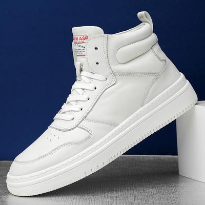 Mode Neue Herren Vulkanisierte Schuhe High-Top Allroundschuhe Lässige Leder Herren Sneaker Verschleißfeste Herren Flats Tenis Masculino