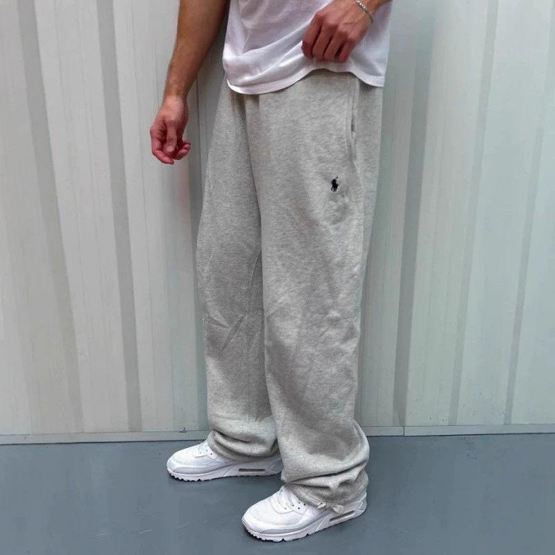 2026 Retro Y2k Street Fashion Simple Loose Sweatpants with Embroidered Pony, Versatile Casual Long Pants
