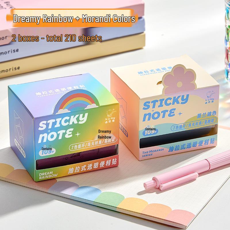 Pearlescent Transparent Tearable Sticky Notes for Students
