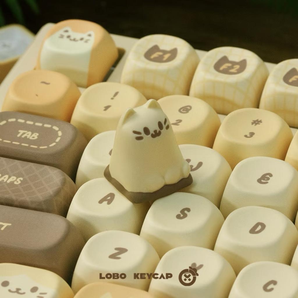 MEOW Artisan Keycap LEBO Originate Resin Custom Cute Kitty Theme Personalized Keyboard Cap for Mechanical Keyboard Accessories