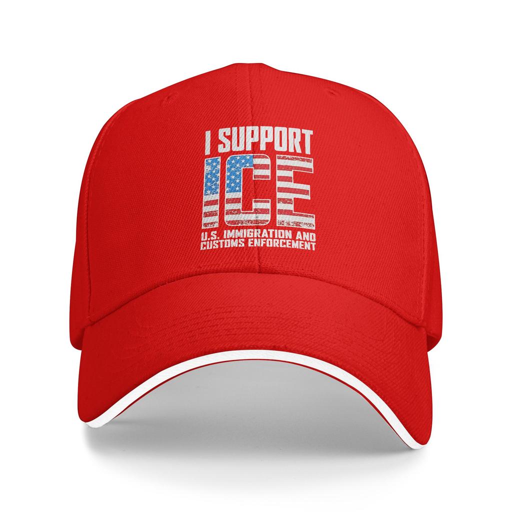 I Support ICE Us Immigration and Customs Enforcement Flag Baseball Cap Casual Hip Hop Hats Summer Men Skate Baseball Caps