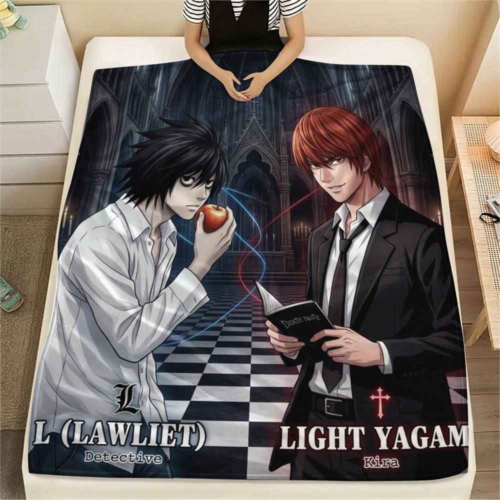 1PC Death Note Patterned Flannel Blanket Suitable For All Seasons For Home Decor Warmth And Comfort Gifts Holiday Present