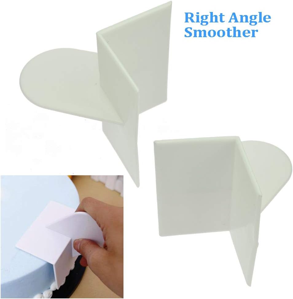 DIY Fondant Cake Corner Flattener Right Angle Rounded Corner Wide Angle with Handle Plastic Scraper Cream Flattener Cake Decor