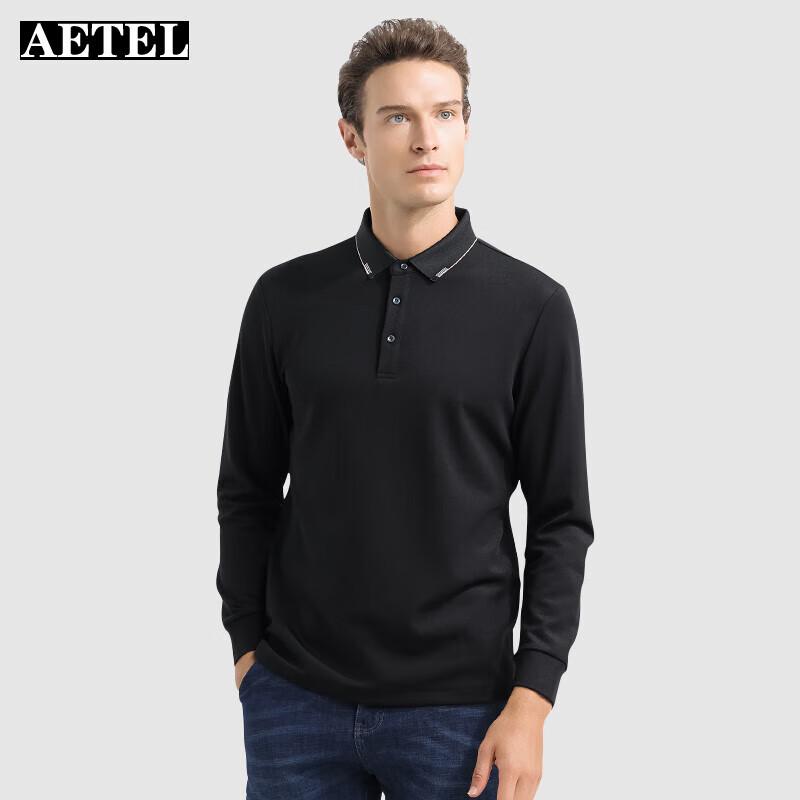 AETEL Men s Business Casual Long Sleeve Polo Shirt 4XL