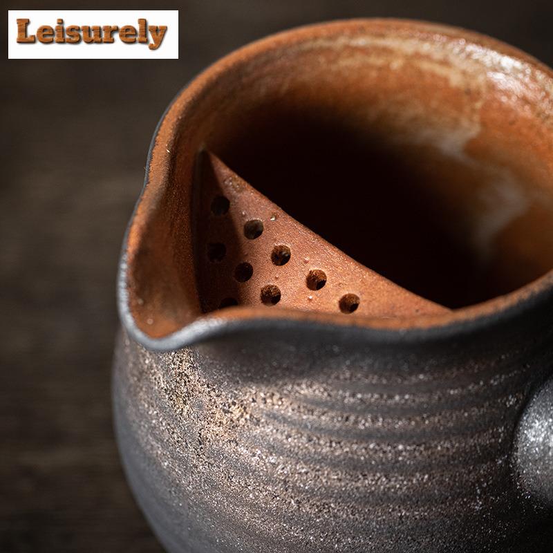 Bule de chá estilo japonês com alça lateral esmaltada em ferro dourado para fazer chá com leite, aquecedor de panela com filtro, fogão de chá, infusor, chaleira, conjunto de chá kung fu