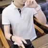 Men's Trendy Summer Short-Sleeve Polo with Korean-Style Color-Block Lapel