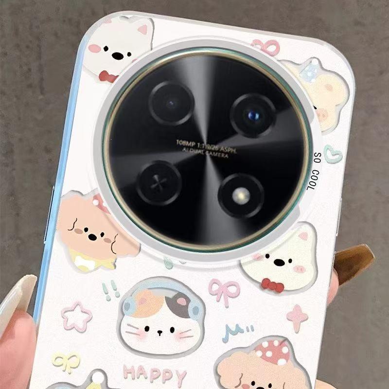 Super Cute Animal Avatar Is Suitable for Huawei mate60Pro Mobile Phone Case P70 Honor 100Pro Color Silver Nova12.