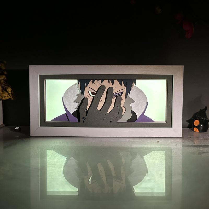 Naruto Anime Paper Carving Lamp: Desktop Ornament & Photo Frame Figurine