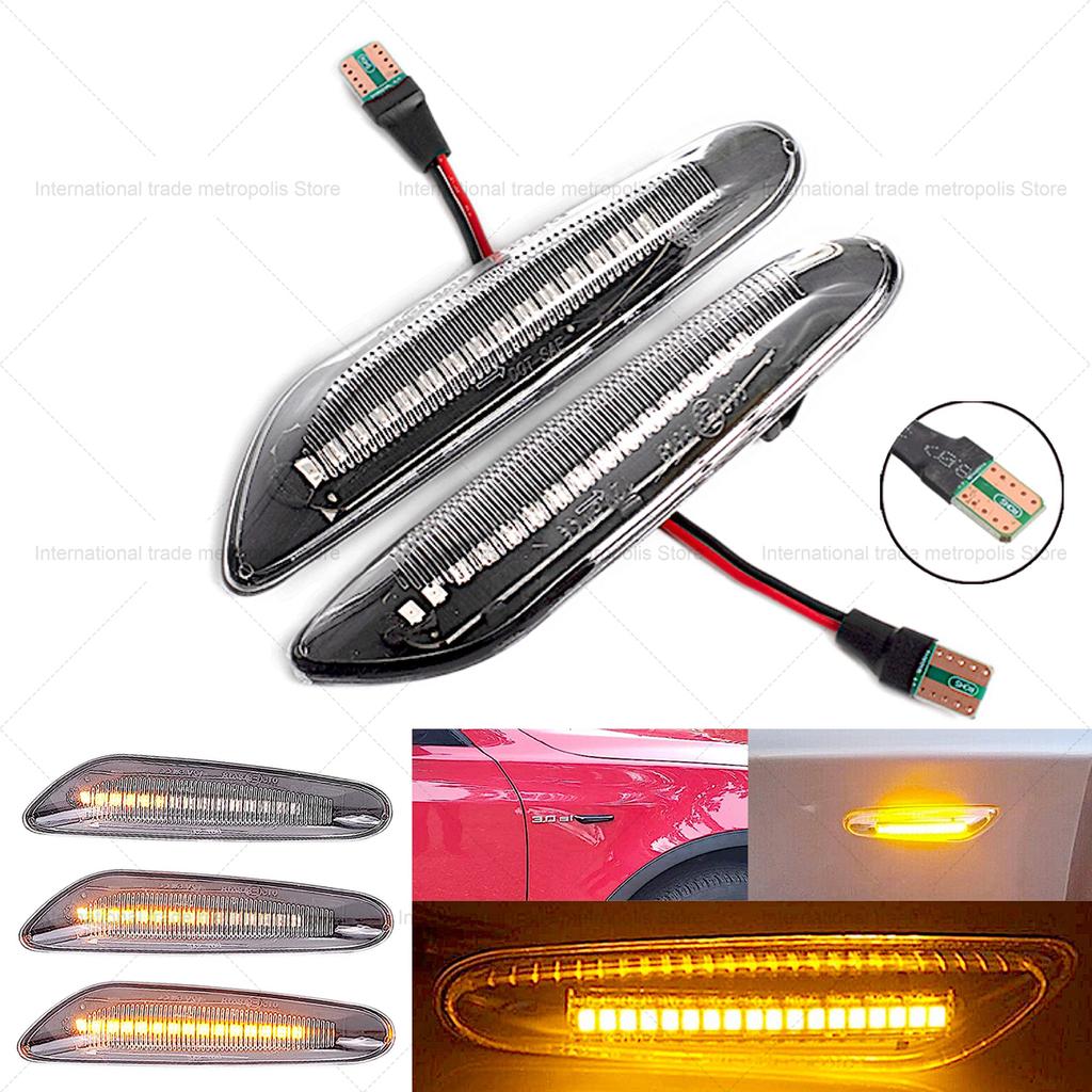 2pcs for BMW Led Dynamic Side Marker Turn Signal Light Sequential Blinker Light for E90 E91 E92 E93 E60 E87 E82 E46 Error Free