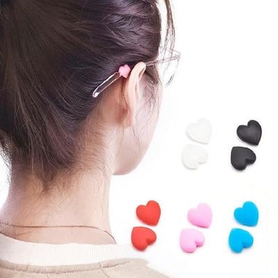 10 Pairs Fashionable Heart Shaped Glasses Grips AntiSlip Silicone Covers Assorted Colors Accessory for Daily Use