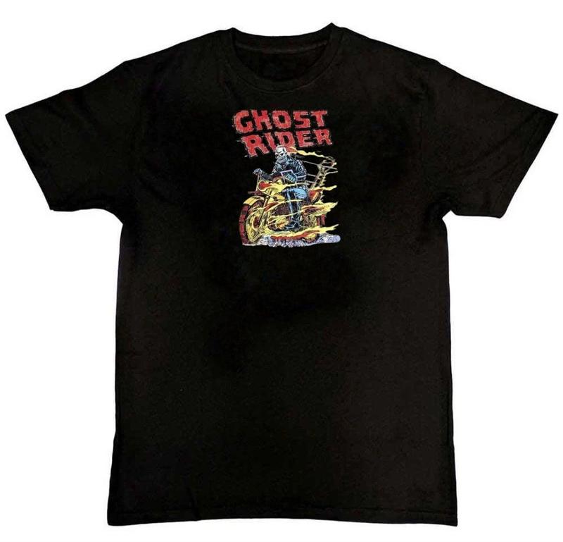 Marvel Comics Ghost Rider Bike Graphic Print Unisex T-Shirt S