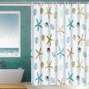 Creative Ocean Starfish Shower Curtain , Suitable for Home and Hotel Bathrooms, a Thoroughly Durable Bathroom Partition Curtain