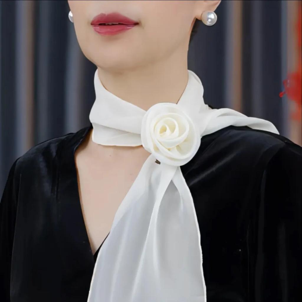 WTEMPO Solid Color Soft Thin Silk Scarves Retro Elegant Fashion Women's Spring Summer Versatile Casual Outdoor Sunscreen Scarves