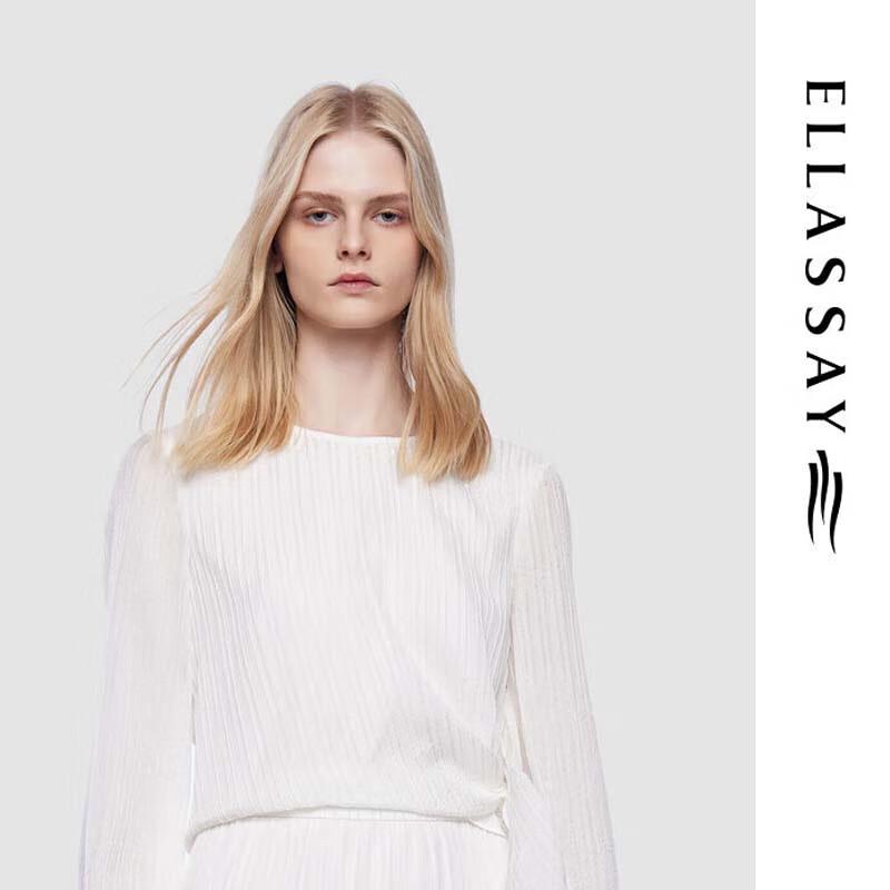 ELLASSAY Women's Mulberry Silk Irregular Hem Blouse