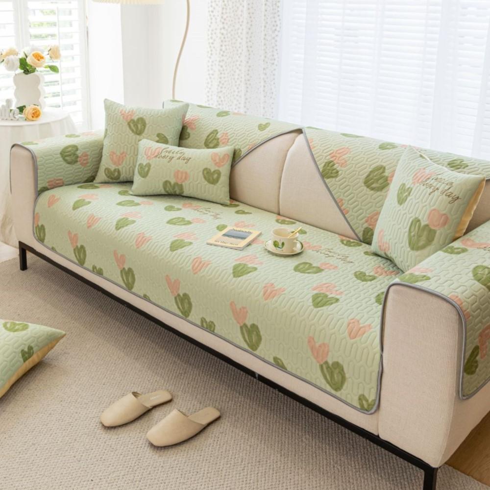 Living Room Anti-slip Couch Sofa Cover Summer Nordic Latex Flower Print Sofa Cushion Cover Slipcover Funda
