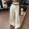 2026 Winter Women's Plus Velvet Micro-Flare Suit Pants
