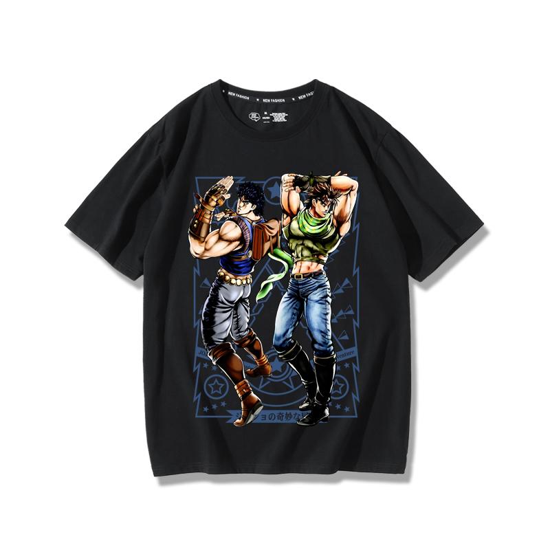 JoJo's Bizarre Adventure anime potlač postáv letné pánske 100% bavlnené tričko vonkajšie ležérne pohodlné trendové streetwear