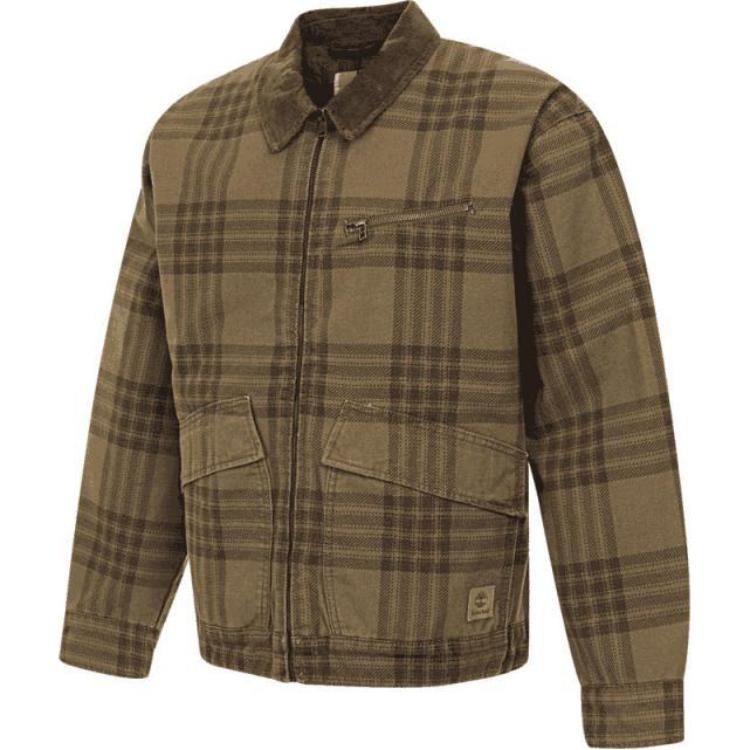 

Timberland Sports Polo Check Long Sleeve Cotton Jacket Men Jacket Camel A63AF-EIG XL