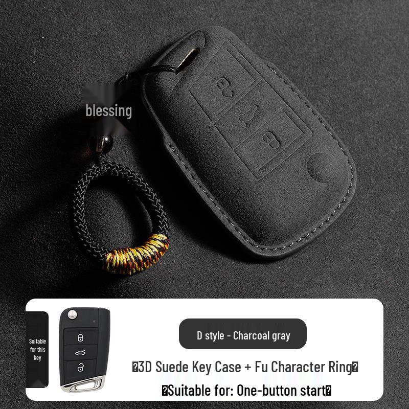 Volkswagen Wildleder Schlüsselhülle für Passat, Magotan, CC, Teramont X, Tiguan L, Tayron, Tayron X, Sagitar, Bora