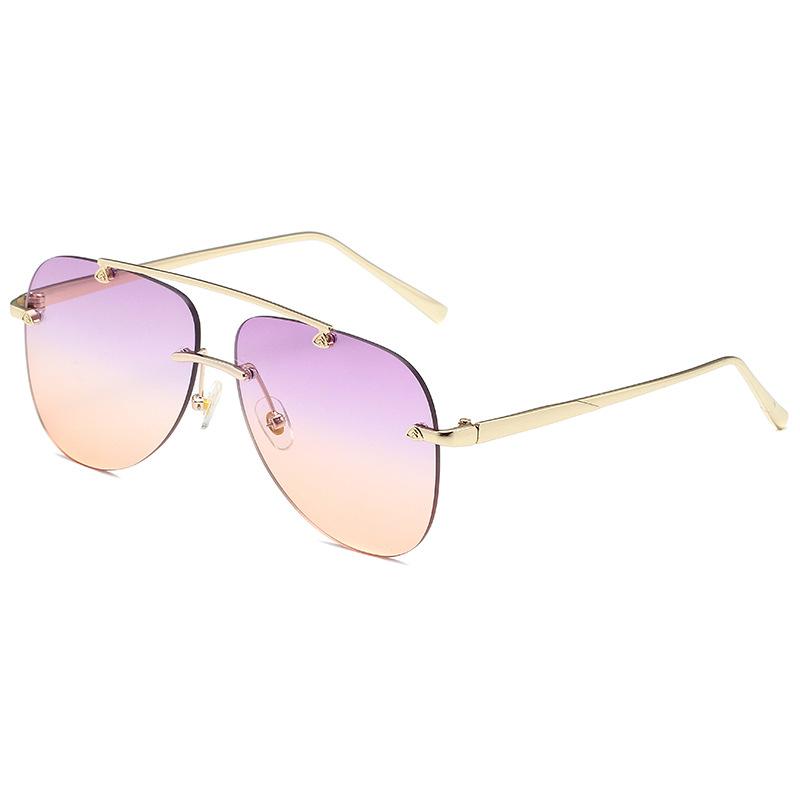New Borderless Oval Form Sunglasses Women's Brand Designer Metal Sun Glasses Women Outdoor Travel Eyewear UV400