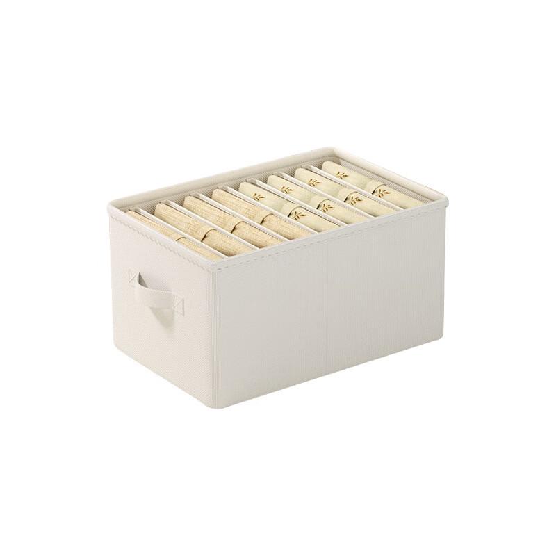 

APCRAIN Washable Cotton Linen Divided Storage Boxes, 2-Pack