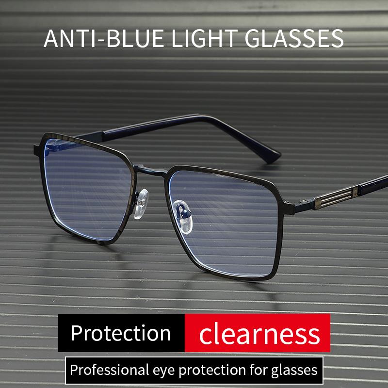 

Business Glasses Frame Metal Pilot Frame High-definition Mobile Phone Viewing Blue Light Protection Optical Glasses 6002